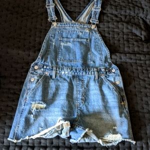 Jean short overalls